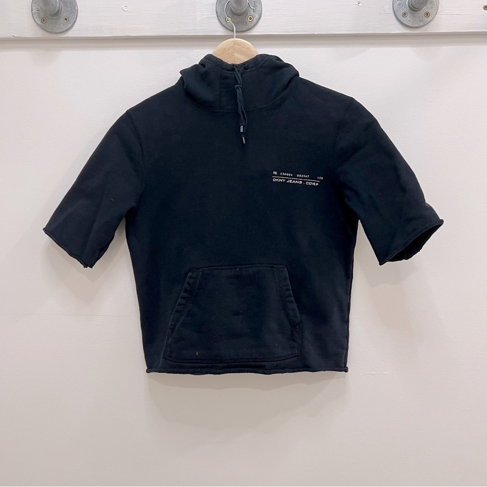 𝅺dkny Cropped Hoodie Sweatshirt Navy